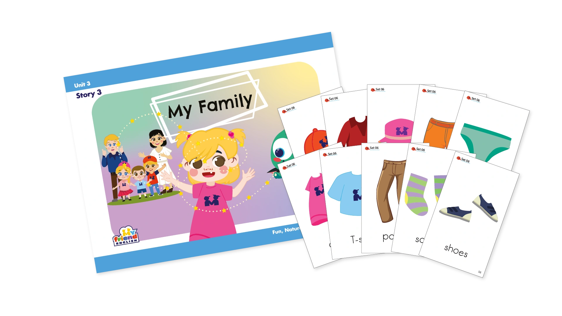 Month 3 This is my Family と服のフラッシュカード